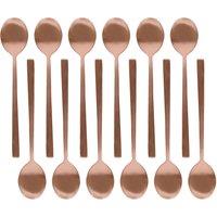 Argon Tableware Stainless Steel Teaspoons - 14.5cm - Pack of 12 in Copper