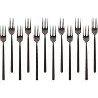 Argon Tableware Stainless Steel Dinner Forks - 19.5cm - Pack of 12 in Black