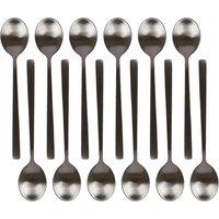 Argon Tableware Stainless Steel Teaspoons - 14.5cm - Pack of 12 in Black