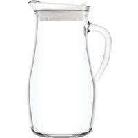 LAV 1.8L Misket Glass Water Jug with White Silicone Lid - Pitcher Bottle in Clear