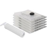 Harbour Housewares Vacuum Storage Bags with Hand Pump - Medium (50 x 70cm) - White - Pack of 5