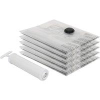 Harbour Housewares Vacuum Storage Bags with Hand Pump - Large (60 x 80cm) - Grey - Pack of 5