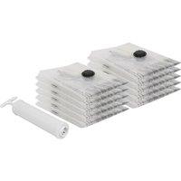 Harbour Housewares Vacuum Storage Bags with Hand Pump - Medium (50 x 70cm) - White - Pack of 10
