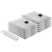 Harbour Housewares Vacuum Storage Bags with Hand Pump - Large (60 x 80cm) - Grey - Pack of 10