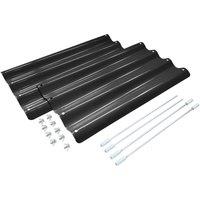 Harbour Housewares 2pc Galvanised Steel Raised Garden Bed Extension Set - 50cm in Black