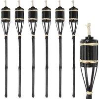 Harbour Housewares Bamboo Garden Fire Torches - 60cm - Pack of 6 in Black