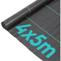 Harbour Housewares Weed Control Membrane Fabric 110gsm 4m x 5m Coverage (2 Rolls) in Black
