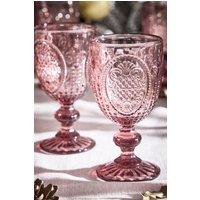 Dibor Set of 2 Vintage Luxury Spring Summer Pink Drinking Glass Wine Goblets Wedding Gift 310ml | Size: 2 Pack