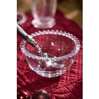Dibor Set of 2 Bella Perle Glassware Side Bowls, Trifle Bowl & Dessert Bowls H7 x W13cm in Clear | Size: Medium