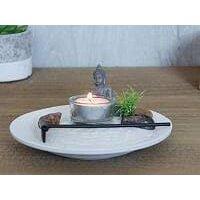 Marco Paul Buddha Zen Garden Tealight Holder in White