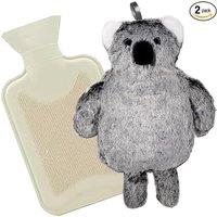 Marco Paul 1L Hot Water Bottle Heater Bed Warmer Koala Soft Plush Cover Xmas Gift Kid's in Grey