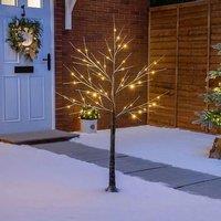 Marco Paul Christmas Twig Tree Decoration Outdoor LED Light Snow Effect Xmas 120cm Garden in Brown