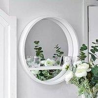 Marco Paul White Wall Mounted Shelf Mirror Floating Shelves Display Shelf
