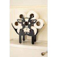Marco Paul Cow Design Black Metal Toilet Roll Holder for Bathroom Storage