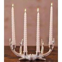 Marco Paul Set of 4 White Twisted Tall Tapered Candles Dinner Candles in Ivory