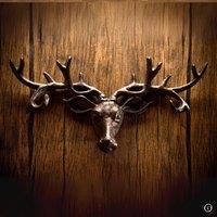 Marco Paul Iron Wall Mounted Stag Coat Rack & Hooks 6 Hooks in Bronze