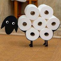 Marco Paul Sheep Design Black Metal Toilet Roll Holder Bathroom Storage