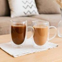 Marco Paul Set of 2 Double Wall Glass with Handle in Clear