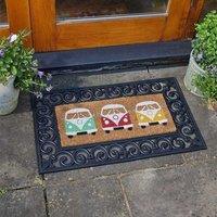 Marco Paul Multicolour Coir Mini Van Pattern Nonslip Doormat Insert 53cmx23cm | Size: Medium