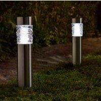 Marco Paul Silver Stainless Steel & Glass Wave Effect Solar Stake Light 56cm
