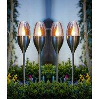 Marco Paul 1pc Flame Effect Solar Garden Light in Silver