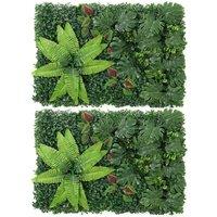 Marco Paul 2pck 60 x 40cm Artificial Leaf Screening Panel - Fern Forest in Green | Size: 60 x 40 cm