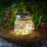 Marco Paul Solar Firefly Glass Jar Lantern in White
