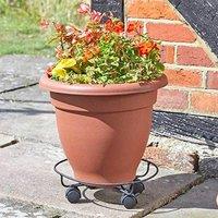 Marco Paul 33cm Round Plant Pot Caddy in Black