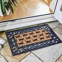 Marco Paul Tan Coir Cat Patterned Nonslip Doormat Insert 53x23cm in Light Brown | Size: 57 cm x 530 cm