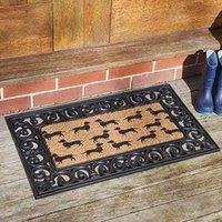 Marco Paul Beige Coir Sausage dog Nonslip Doormat Insert | Size: 100 cm diameter