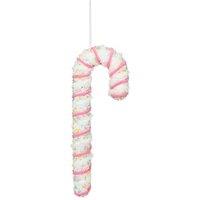 Garden Greatness Large Pink Hanging Candy Cane Decoration in White | Size: 1 Pack