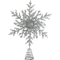 Garden Greatness Silver Shimmer Snowflake Tree Topper | Size: 1 Pack