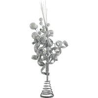 Garden Greatness Glitter Ribbon Explosions Tree Topper in Silver | Size: 1 Pack