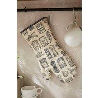 Ulster Weavers 'Herbs & Spices' Food Print Gauntlet Oven Glove in Grey