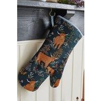 Ulster Weavers 'Connie the Cow' Trees Print Gauntlet Oven Glove in Navy