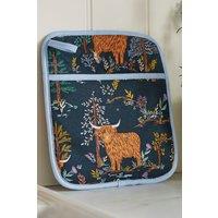 Ulster Weavers 'Connie the Cow' Trees Print 100% Cotton Pot Mitt in Navy