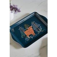 Ulster Weavers 'Connie the Cow' Trees Print Scatter Tray in Navy