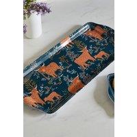 Ulster Weavers 'Connie the Cow' Trees Print Small Tray in Navy