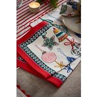 Ulster Weavers 'Christmas Ornaments' Festive Print 100% Cotton Napkins (2 Pack)