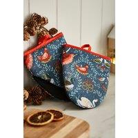 Ulster Weavers '12 Days of Christmas' Festive Print Pair of Micro Mitts in Green