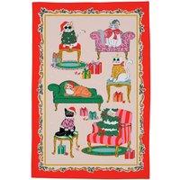 Ulster Weavers 'Christmas Cool Cats' Festive Print 100% Cotton Tea Towel