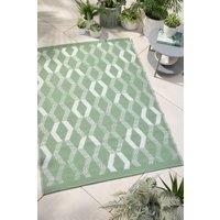 Fusion 'Rico' Outdoor Vertical Zig Zags UV Resistant Outdoor Rug in Green | Size: 170 cm x 120 cm