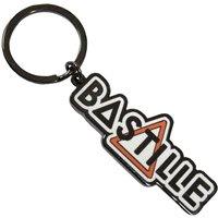 Bastille Orange Triangle Band Logo Keyring Keychain in Black