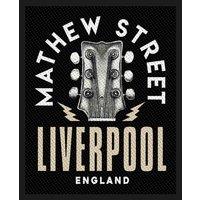 Beatles Mathew Street Liverpool Guitar Standard Woven Patch in Black