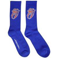 The Rolling Stones Doodle Tongue Ankle Socks in Blue