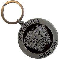 Metallica 30th Anniversary Playing Card Keyring Keychain in Silver