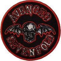 Avenged Sevenfold Deathbat Orange Border Standard Woven Patch in Black