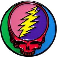 Grateful Dead Multicoloured Steal Your Face Pin Badge in Black