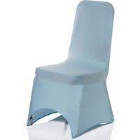 Neel Blue Spandex Arched Front Chair Covers Stretch Fabric Removable Washable Slipcovers in Baby Blue