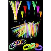 Neel Blue 8" Glowsticks with Bracelet Connectors for Party Supplies, Christmas Decoration - 100pcs